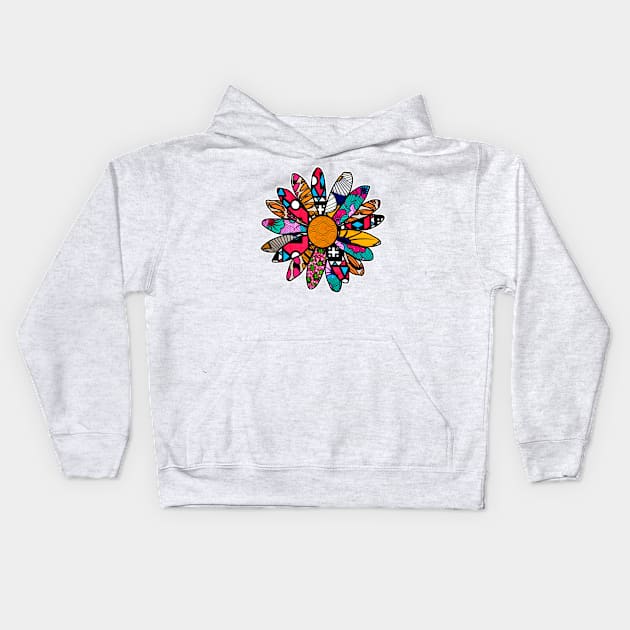 Funky Vibes Flower Kids Hoodie by artbyomega